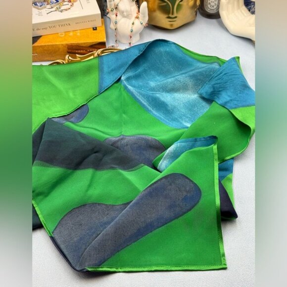 🆕 SIR THE LABEL 🧿 NWOT Frankie Scarf, Blue Green Hues - Print by Frankie Tobin - Picture 12 of 14